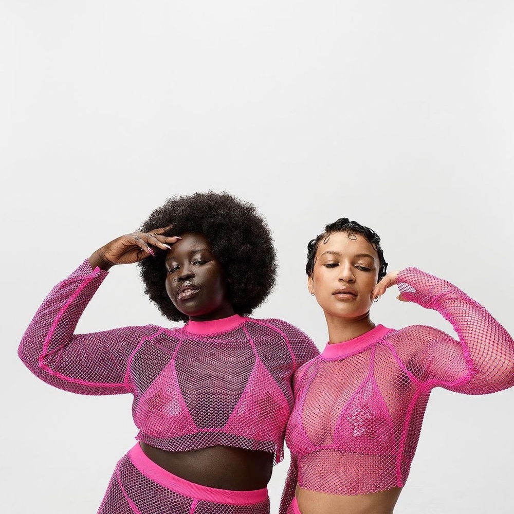 adidas x ivy park crystal mesh cover up top